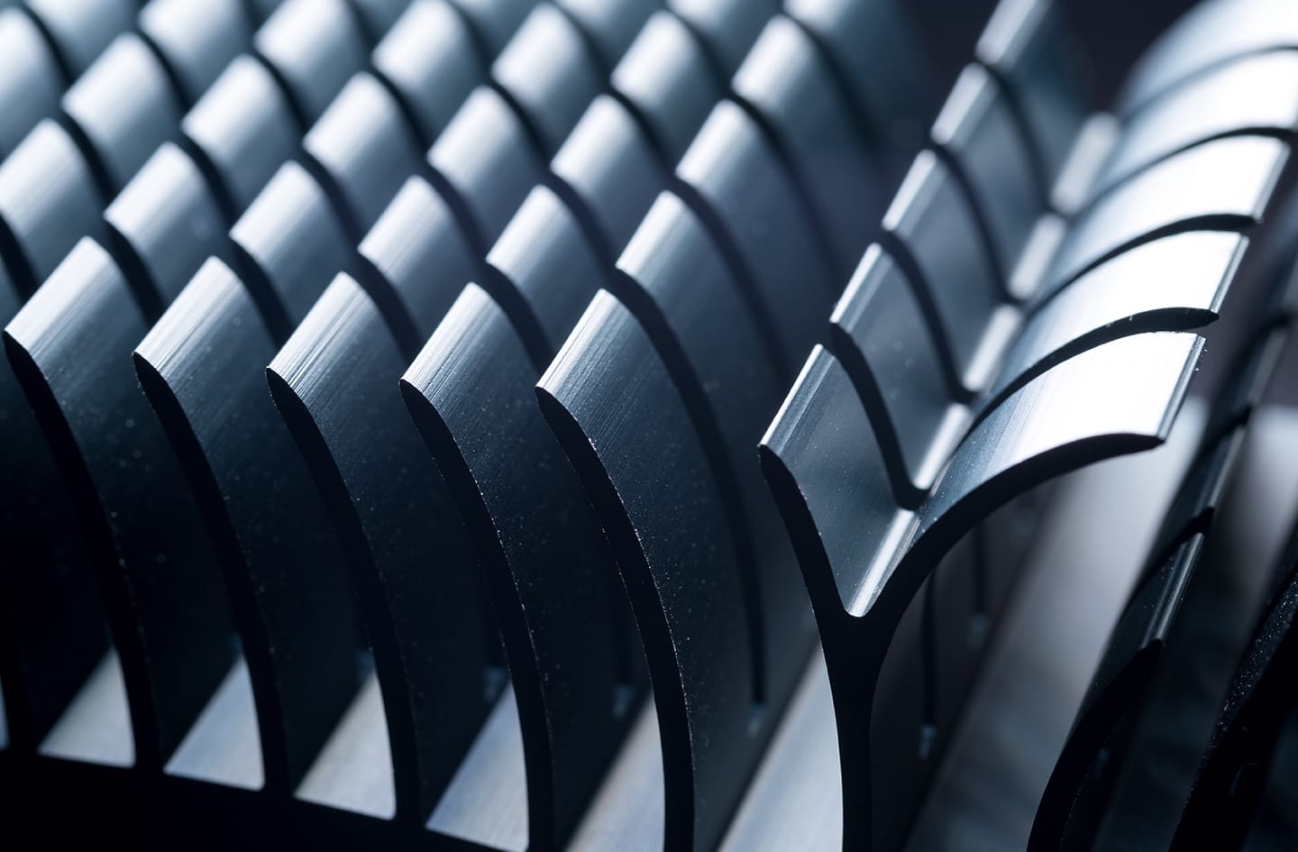 A close up image of a metal radiator.
