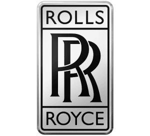Rolls royce logo on a black background.