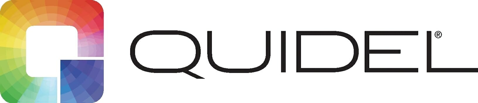 The logo for quidel is shown on a white background.