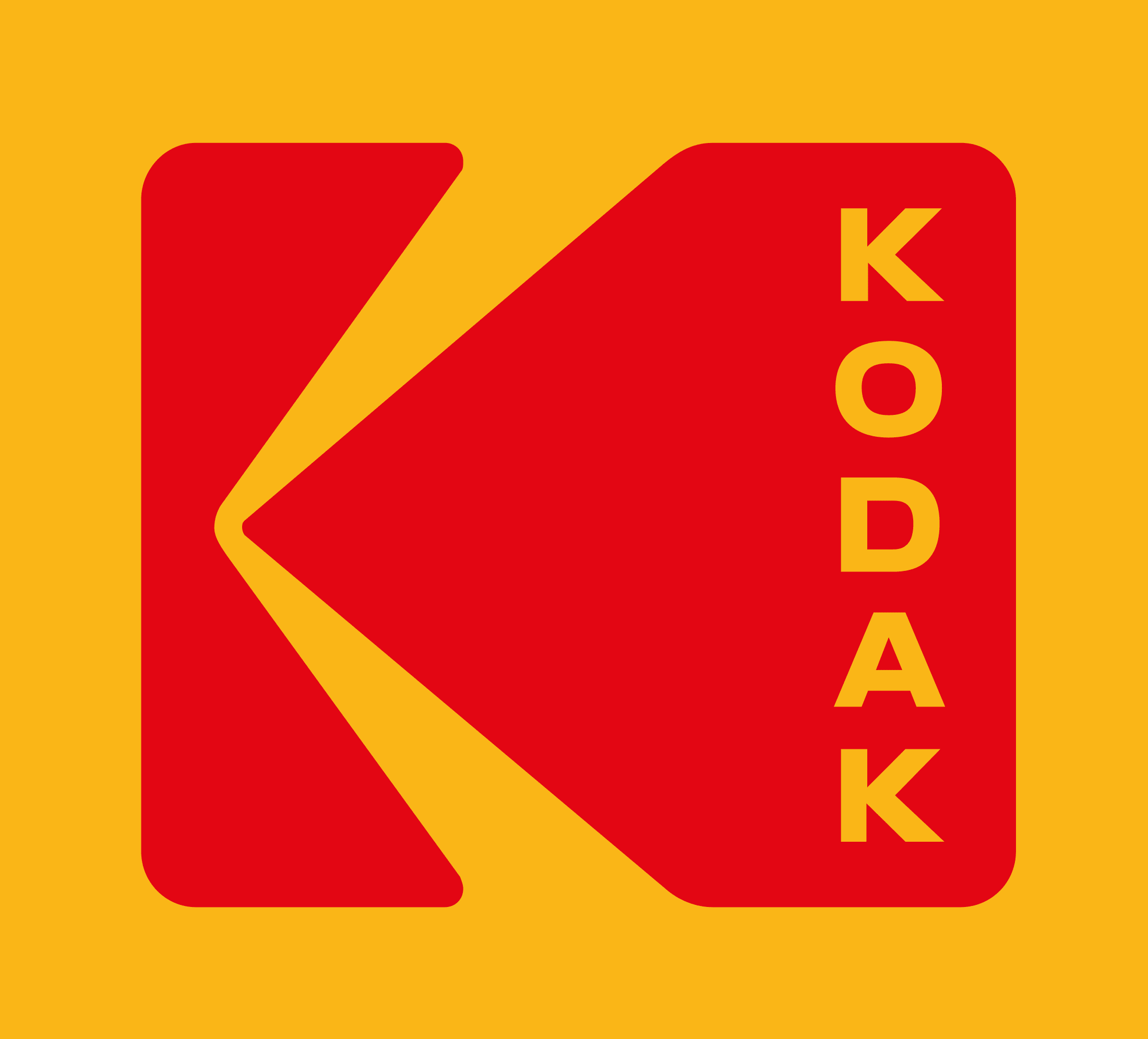 The kodak logo on a yellow background.