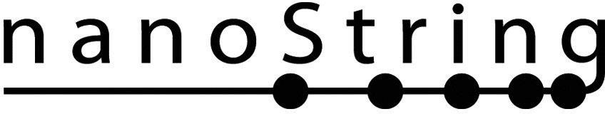 A black and white logo with the word nanostring.