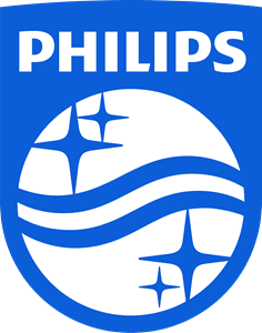 Philips logo in blue and white.