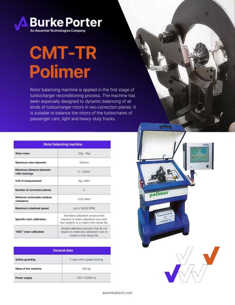 CMT-TR Polimer Rotor Balancing Machine