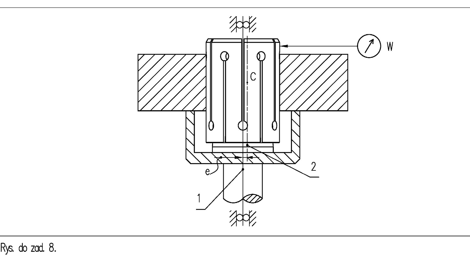 Figure 3. Showcasing Task 1 because there is no mounting clearance after the rotor is fixed. The actual axis of rotation is axis 1. The displacement of the center of gravity e, which lies on axis 2, is equal to half of the radial runout reading on the surface of the expansion sleeve. Calculate the unbalance from the possible radial runout reading: