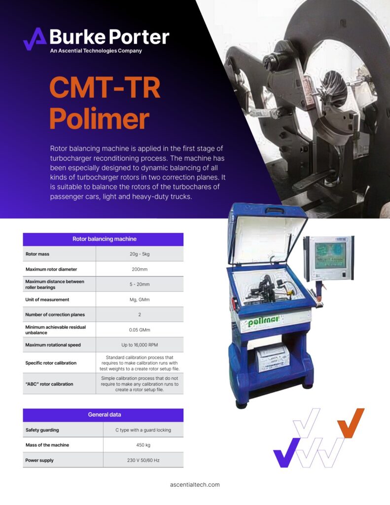 CMT-TR Polimer Rotor Balancing Machine